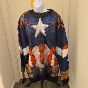 NWOT MARVEL Avenger gray and black jacket with Face Mask Hood